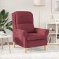 Preview: Moderner Sessel Weinrot Polyesterstoff mit Holzrahmen Mittel