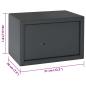 Preview: Safe Box mit Schlüssel Schloss Dunkelgrau 20x31x20 cm Stahl