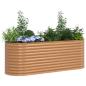 Preview: Braunes Hochbeet - Holzoptik 240x80x81 cm Stahl