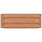 Preview: Braunes Hochbeet - Holzoptik 240x80x81 cm Stahl