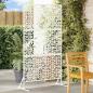 Preview: ARDEBO.de - Florales Zaunpanel Weiß Metall Mittel Dekoratives Design