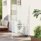 Preview: Florales Zaunpanel Weiß Metall Mittel Dekoratives Design