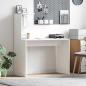 Preview: ARDEBO.de - Weißer Schreibtisch Weiß MDF Kompakt Dekorative Intarsien