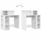 Preview: Schreibtisch mit Stauraum Weiß 90x48x101.5 cm Holzwerkstoff