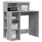 Preview: Tisch mit Stauraum Grau Sonoma 90x48x101,5 cm Holzwerkstoff