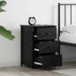 Preview: Black Oak Nachttisch Set Schwarzer Eiche Holzwerkstoff Mittel