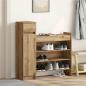 Preview: ARDEBO.de - Schuhschrank Handgefertigte Eiche 100,5x28x100 cm Ingenie Holz