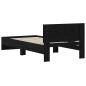 Preview: Bettgestell Schwarze Eiche 90x190 cm Engineered Wood
