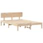 Preview: Bettgestell mit Kopfteil 200x200 cm Massivholz Kiefer
