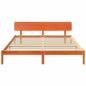 Preview: Bettgestell mit Kopfteil Wachsbrown 180x200 cm Massivholz Kiefer