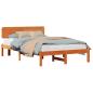 Preview: Bettgestell mit Kopfteil Gewachst Braun 140x190 cm Massivholz Kiefer