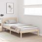 Preview: Bettgestell mit Kopfteil 100x200 cm Massiv Kiefernholz