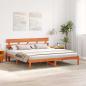Preview: Bettgestell mit Kopfteil Wachsbrown 180x200 cm Massivholz Kiefer