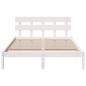 Preview: Bettgestell mit Kopfteil Weiß 140x200 cm Massivholz Kiefer