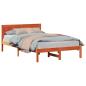 Preview: Wachsbrown Bettgestell Wachsbrown Massivholz 120 x 200 cm