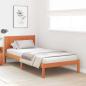 Preview: Kiefernholz Bettgestell Gewachst Braun Massivholz 100 x 200 cm