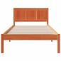 Preview: Kiefernholz Bettgestell Gewachst Braun Massivholz 100 x 200 cm