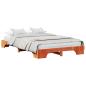 Preview: Bettgestell Wachsbrown Massivholz 120 x 190 cm Robust