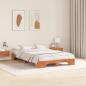 Preview: Bettgestell Wachsbrown Massivholz 120 x 190 cm Robust