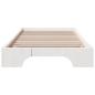 Preview: Bettgestell Weiß Massivholz Kiefer Einzel Minimalistisches Design