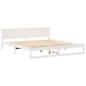 Preview: Bettgestell Weiß Holz 200 x 200 cm Robust