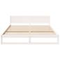 Preview: Bettgestell Weiß Holz 200 x 200 cm Robust