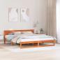 Preview: ARDEBO.de - Bettgestell Gewachst braun Massivholz Kiefer 200 x 200 cm