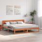 Preview: Bettgestell Gewachst braun Massivholz Kiefer 200 x 200 cm