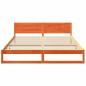 Preview: Bettgestell Gewachst braun Massivholz Kiefer 200 x 200 cm
