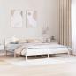 Preview: ARDEBO.de - Bettgestell Weiß Holz 180 x 200 cm Langlebig Bettgestell