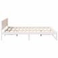 Preview: Bettgestell Weiß Massivholz 150 x 200 cm Robust Bettgestell
