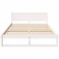 Preview: Bettgestell Weiß Massivholz Kiefer 140 x 200 cm Bettgestell