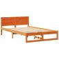 Preview: Bettgestell Wachsbraun Massivholz 120 x 190 cm Bettgestell