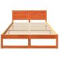 Preview: Bettgestell Wachsbraun Massivholz 120 x 190 cm Bettgestell