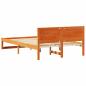 Preview: Bettgestell Wachsbraun Massivholz 120 x 190 cm Bettgestell