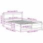 Preview: Bettgestell Wachsbraun Massivholz 120 x 190 cm Bettgestell