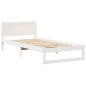 Preview: Bettgestell Weiß Holz 90 x 200 cm Minimalistisches Bettgestell