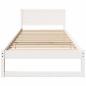 Preview: Bettgestell Weiß Holz 90 x 200 cm Minimalistisches Bettgestell