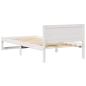 Preview: Bettgestell Weiß Holz 90 x 200 cm Minimalistisches Bettgestell