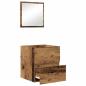 Preview: Badezimmer Aufbewahrungsschrank Verwittertes Holz MDF mit Holzfurnier
