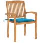 Preview: Stapelbare Gartenstühle mit Kissen 6 Stk. Massivholz Teak