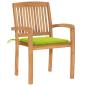 Preview: Stapelbare Gartenstühle mit Kissen 6 Stk. Massivholz Teak
