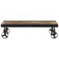 Preview: Couchtisch mit Rollen Altholz Massiv 100x55x26 cm