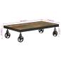 Preview: Couchtisch mit Rollen Altholz Massiv 100x55x26 cm