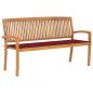 Preview: ARDEBO.de - Stapelbare Gartenbank mit Auflage 159 cm Massivholz Teak