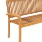 Preview: Stapelbare Gartenbank mit Auflage 159 cm Massivholz Teak