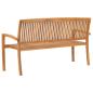 Preview: Stapelbare Gartenbank mit Auflage 159 cm Massivholz Teak