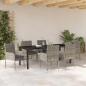 Preview: Garten Essgruppe 7 stk. Grau Poly-Rattan