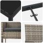 Preview: 9-teiliges Garten-Dining-Set mit Kissen Grau Poly-Rattan