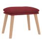 Preview: Relaxsessel mit Hocker Weinrot Samt